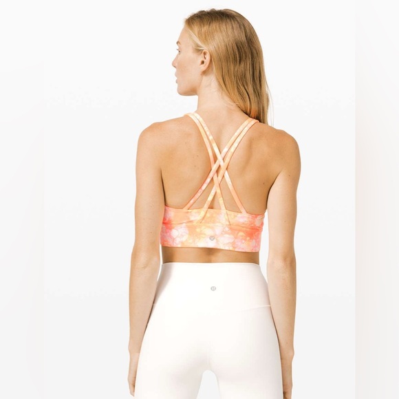 lululemon athletica Other - 🍋 Lululemon Energy Bra in Dual Shibori White Grapefruit Florid Orange - Sz 10